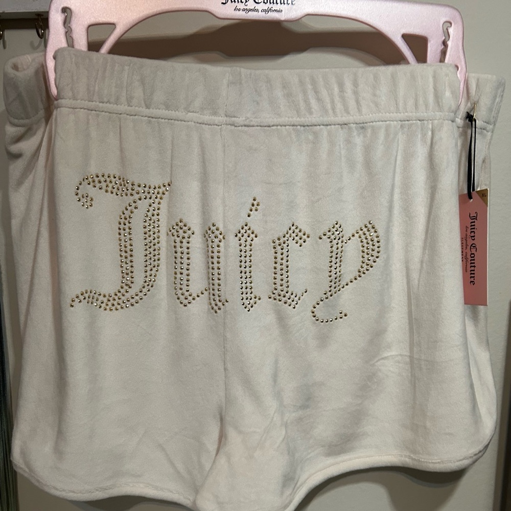 Juicy Couture Beige Rhinestone Shorts